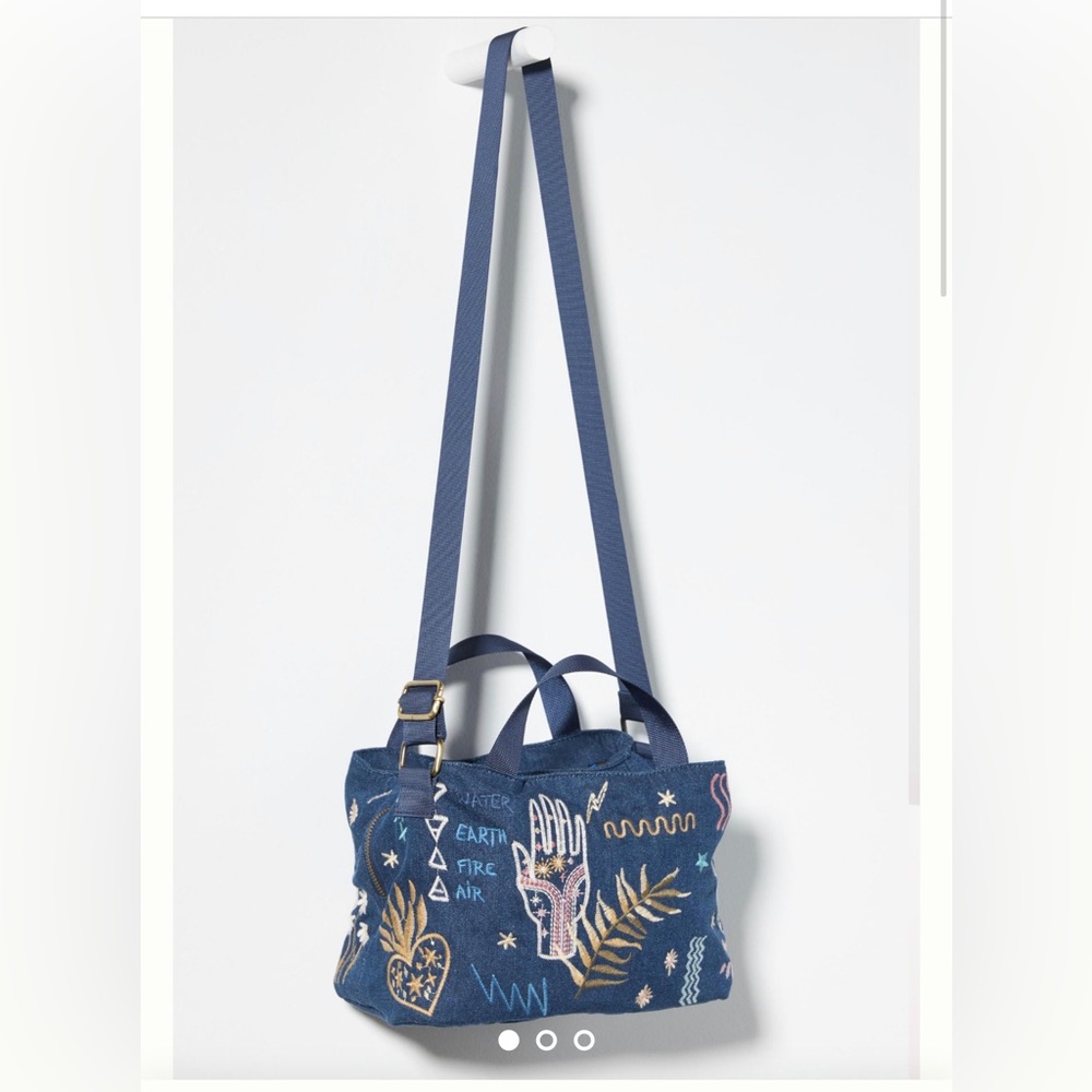 NWT JOHNNY WAS SEZANE DENIM CROSSBODY BAG
